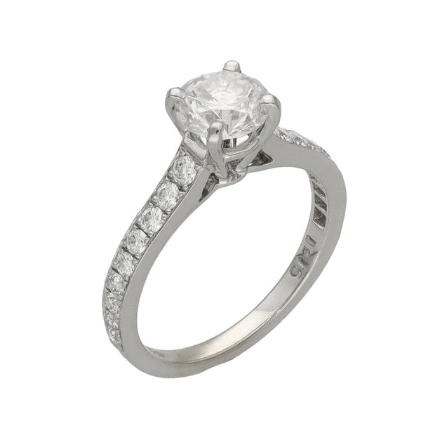 Ladies 18ct White Gold Diamond Engagement Ring -  1.57ct