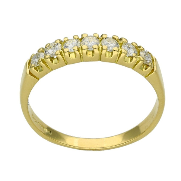 Ladies 18ct Yellow Gold Half Eternity Diamond Set Ring - 0.30ct