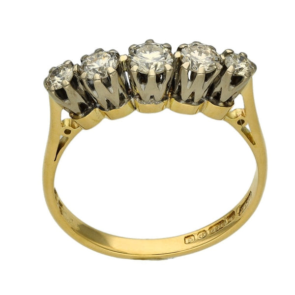 Ladies 18ct Yellow Gold Half Eternity 0.55ct Diamond Set Ring