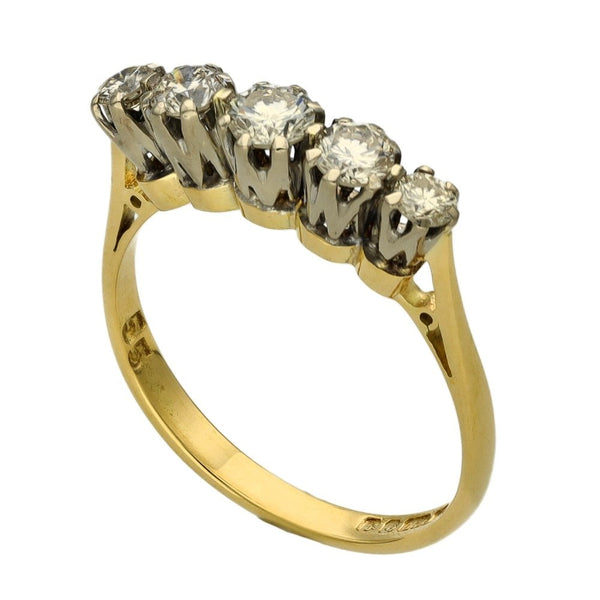 Ladies 18ct Yellow Gold Half Eternity 0.55ct Diamond Set Ring
