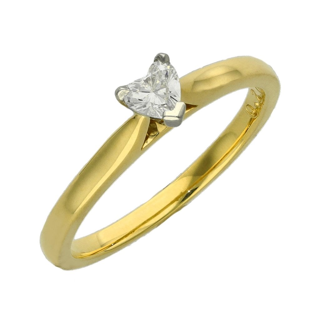 18ct Yellow Gold Heart Cut Diamond Ring - 0.20ct