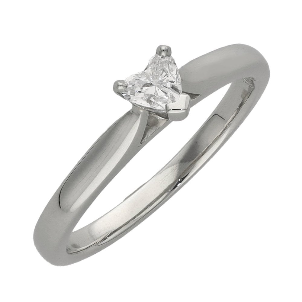 Platinum Heart Cut Diamond Ring - 0.21ct