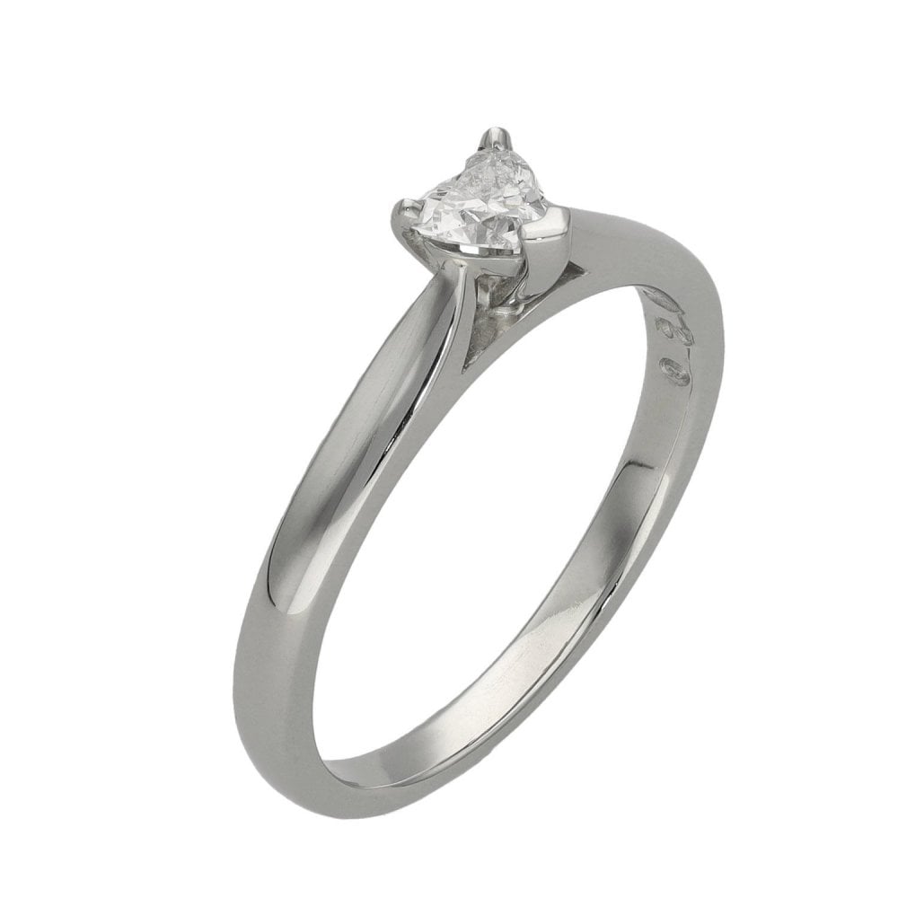 Platinum Heart Cut Diamond Ring - 0.21ct