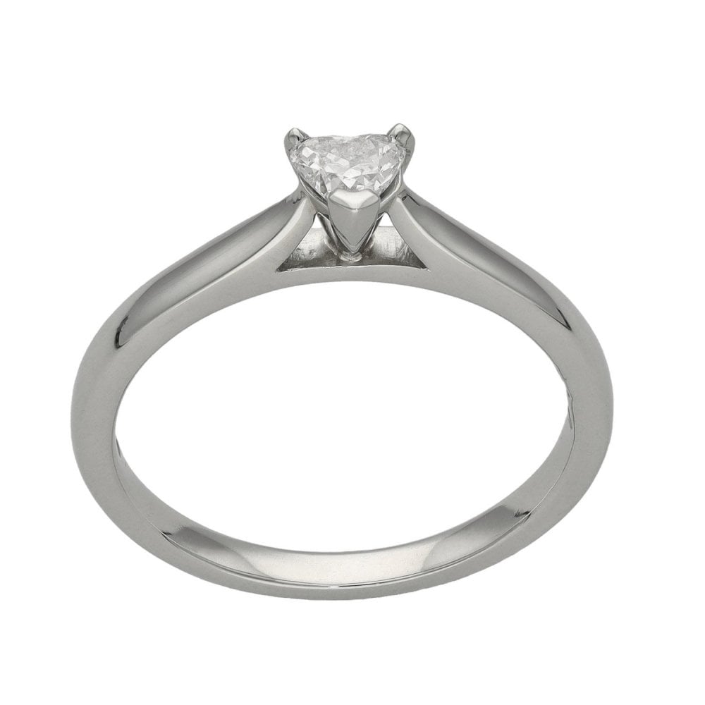 Platinum Heart Cut Diamond Ring - 0.21ct