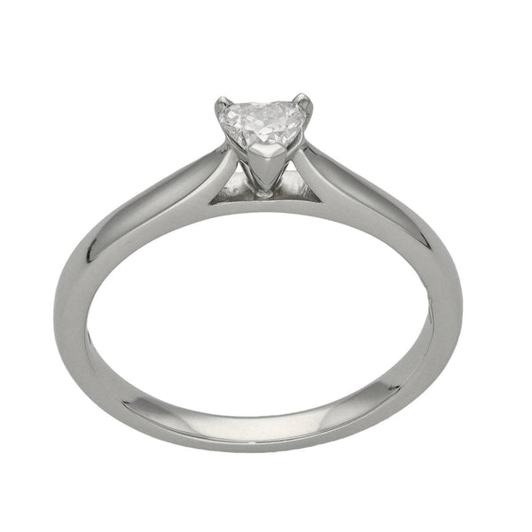 Platinum Heart Cut Diamond Ring - 0.21ct
