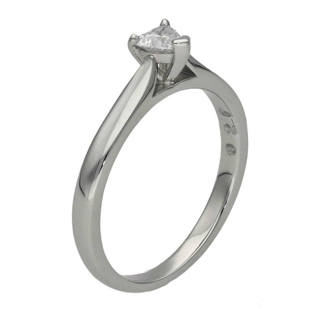Platinum Heart Cut Diamond Ring - 0.21ct