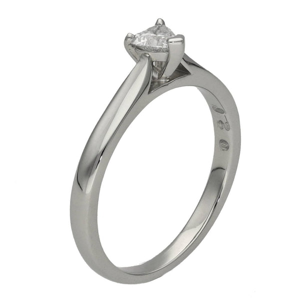 Platinum Heart Cut Diamond Ring - 0.21ct