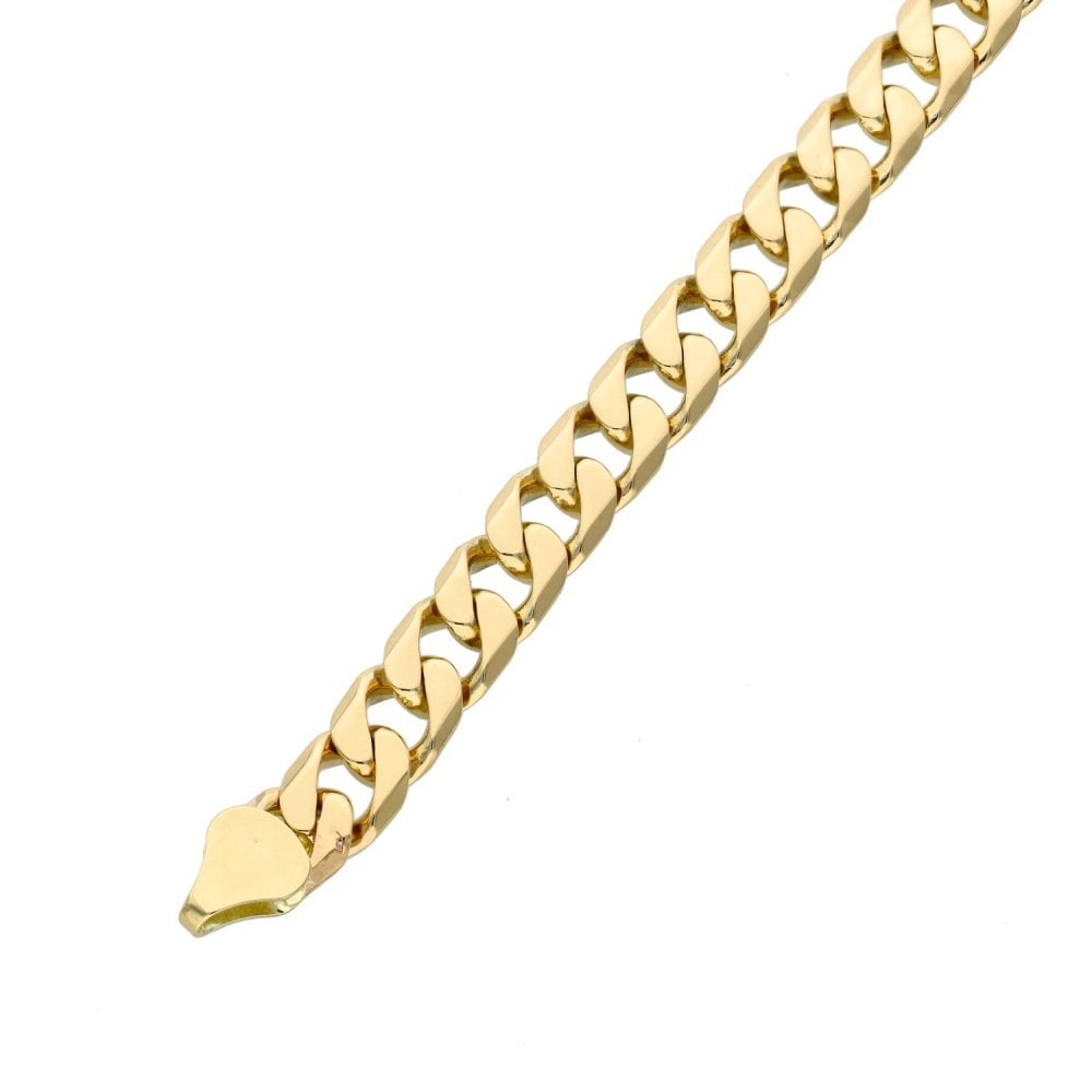 Ladies 9ct Yellow Gold 7.5" Curb Bracelet - 24.2g