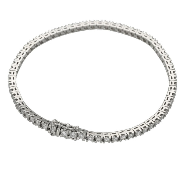 Ladies 18ct White Gold 2.64ct Diamond Set Tennis Style Bracelet