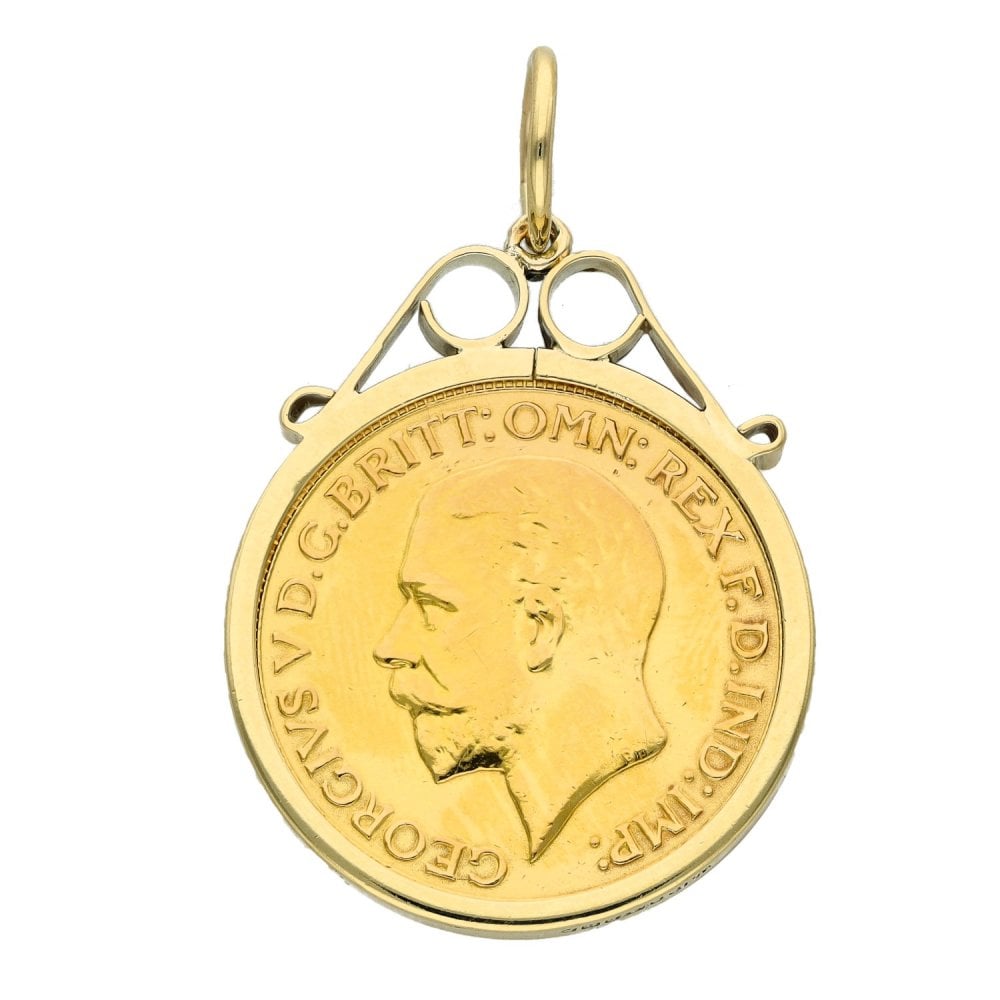 1930 Yellow Gold Full Sovereign Coin Pendant - 9.6g