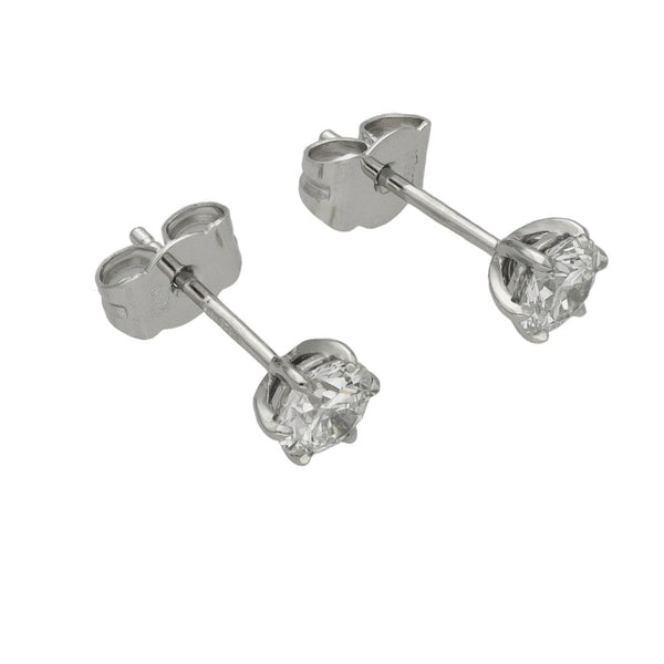 Platinum Diamond Stud Earrings - 0.80ct