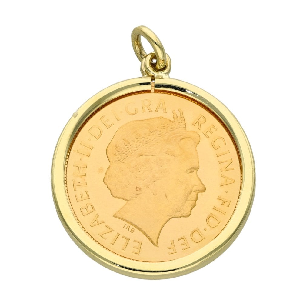2005 Yellow Gold Half Sovereign Coin Pendant - 4.7g