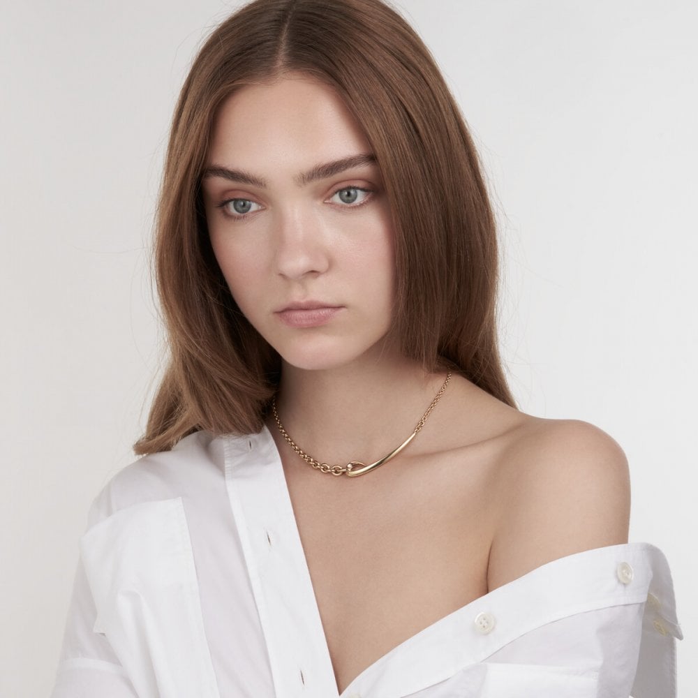 Hook Chain Choker Pendant - Yellow Gold Vermeil