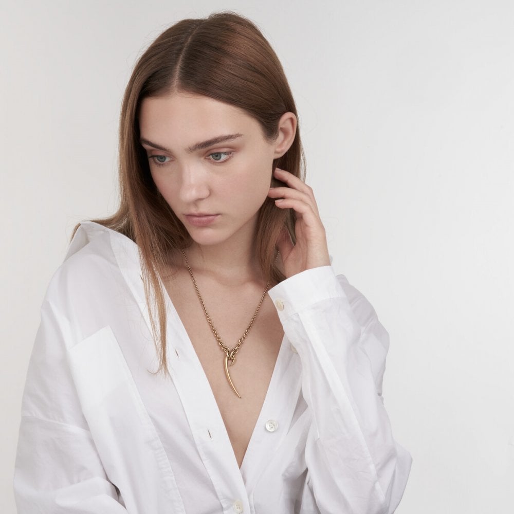 Hook Drop Necklace - Yellow Gold Vermeil
