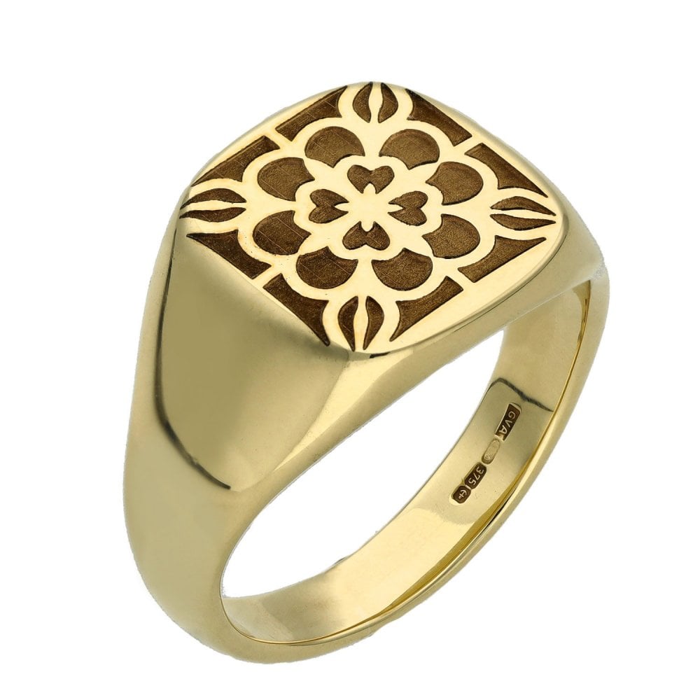 9ct Yellow Gold Signet Ring - Size W - 12.7g
