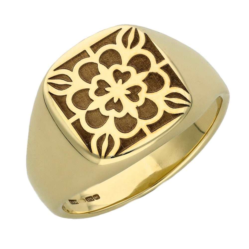 9ct Yellow Gold Signet Ring - Size W - 12.7g