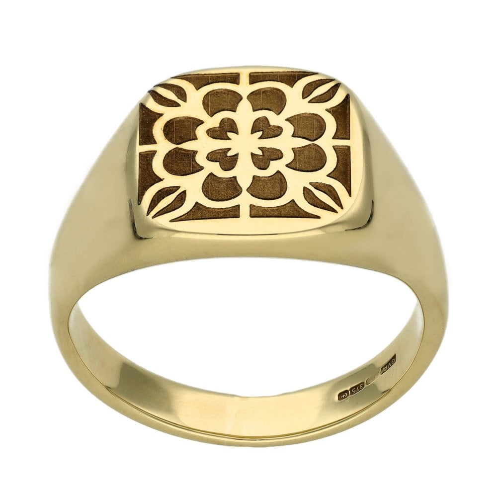 9ct Yellow Gold Signet Ring - Size W - 12.7g