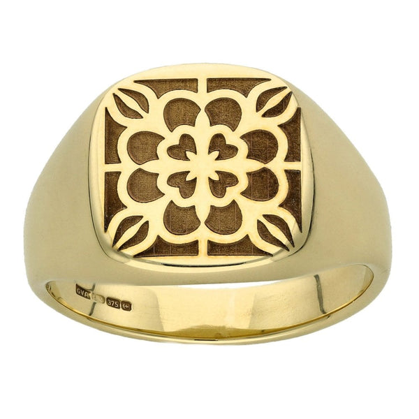 9ct Yellow Gold Signet Ring - Size W - 12.7g