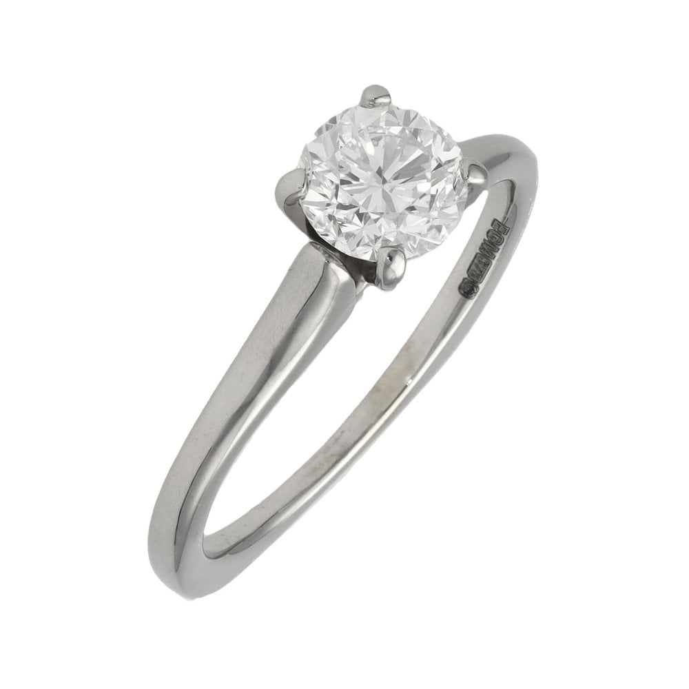 Ladies 9ct White Gold 0.78ct Diamond Solitaire Engagement Ring