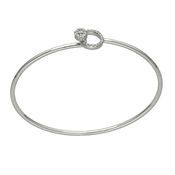 Ladies 9ct White Gold 0.20ct Diamond Set Bangle
