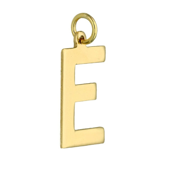 9ct Yellow Gold Initial E Pendant - 1.8g