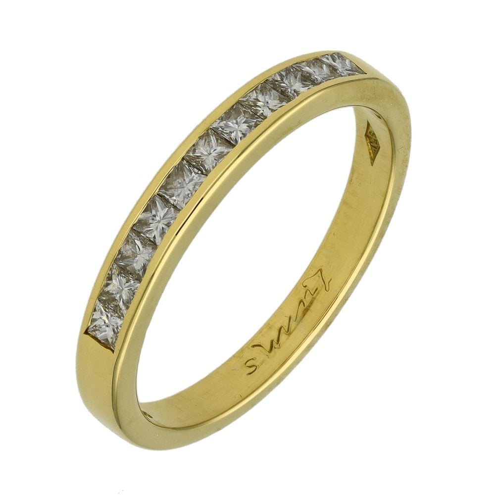 Ladies 18ct Yellow Gold Half Eternity Diamond Set Ring - 0.33ct