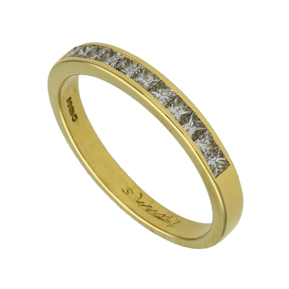 Ladies 18ct Yellow Gold Half Eternity Diamond Set Ring - 0.33ct