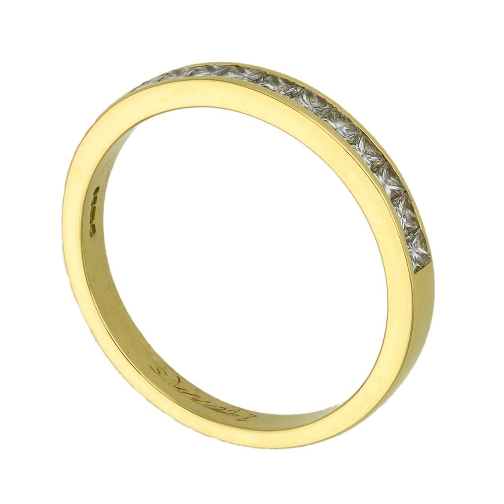 Ladies 18ct Yellow Gold Half Eternity Diamond Set Ring - 0.33ct
