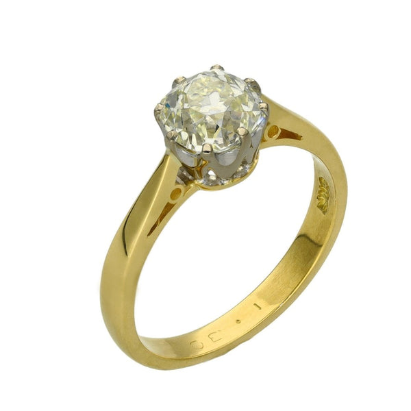 Ladies 18ct Yellow Gold Diamond Engagement Ring - 1.30ct