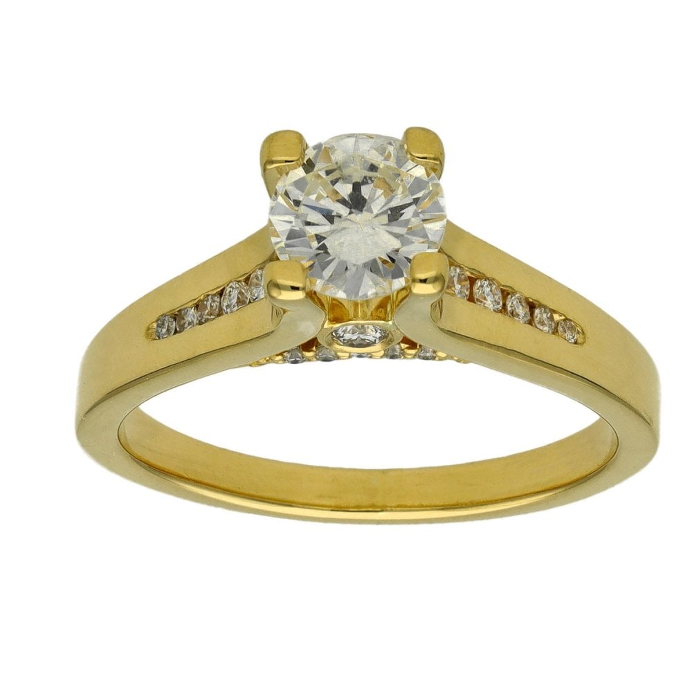 Ladies 18ct Yellow Gold Diamond Engagement Ring - 0.75ct