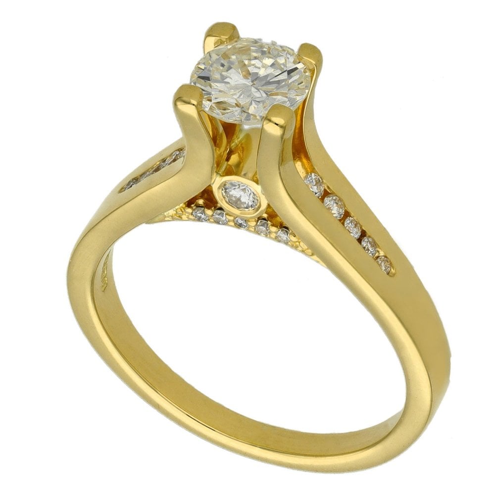 Ladies 18ct Yellow Gold Diamond Engagement Ring - 0.75ct