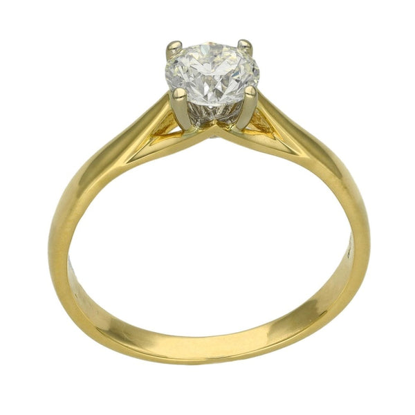 Ladies 18ct Yellow Gold 0.75ct Diamond Solitaire Engagement Ring