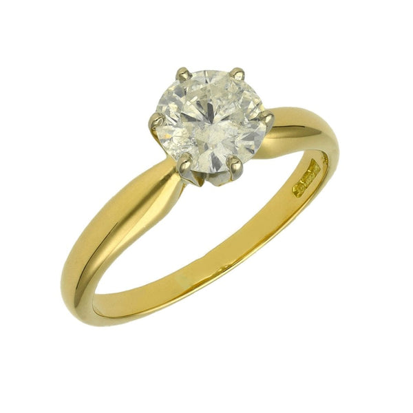 Ladies 18ct Yellow Gold Diamond Solitaire Engagement Ring