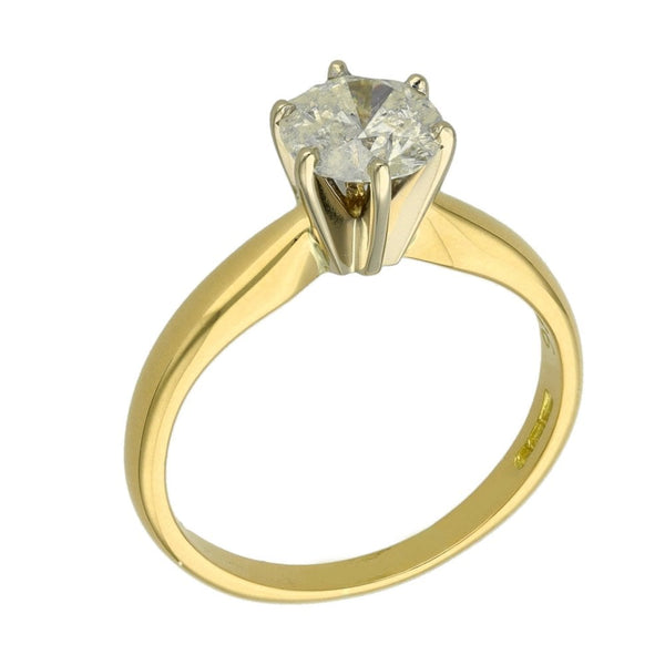 Ladies 18ct Yellow Gold Diamond Solitaire Engagement Ring