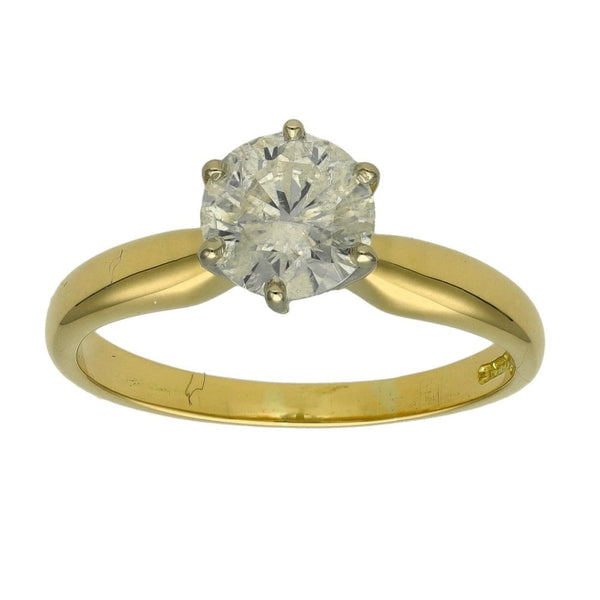 Ladies 18ct Yellow Gold Diamond Solitaire Engagement Ring