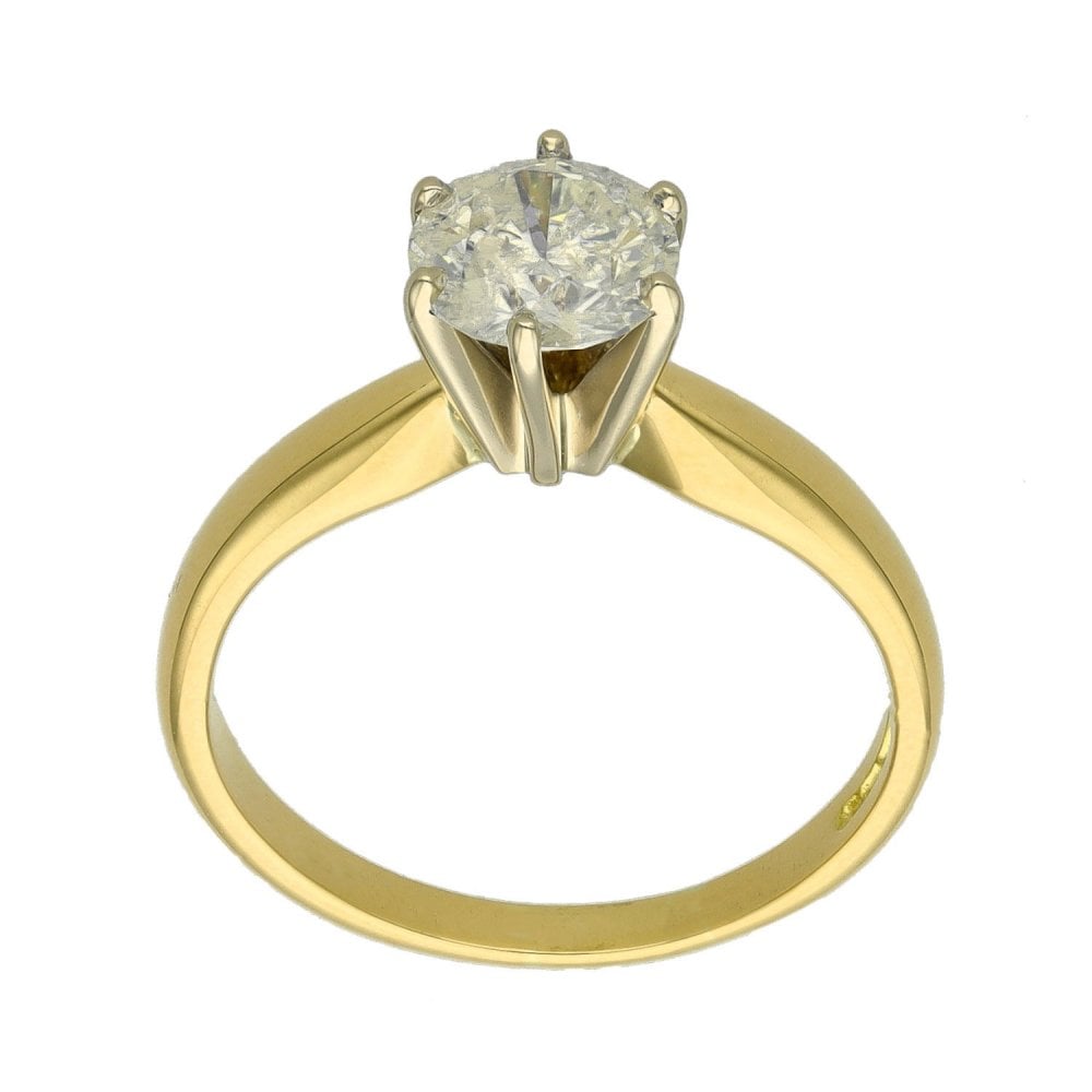 Ladies 18ct Yellow Gold Diamond Solitaire Engagement Ring