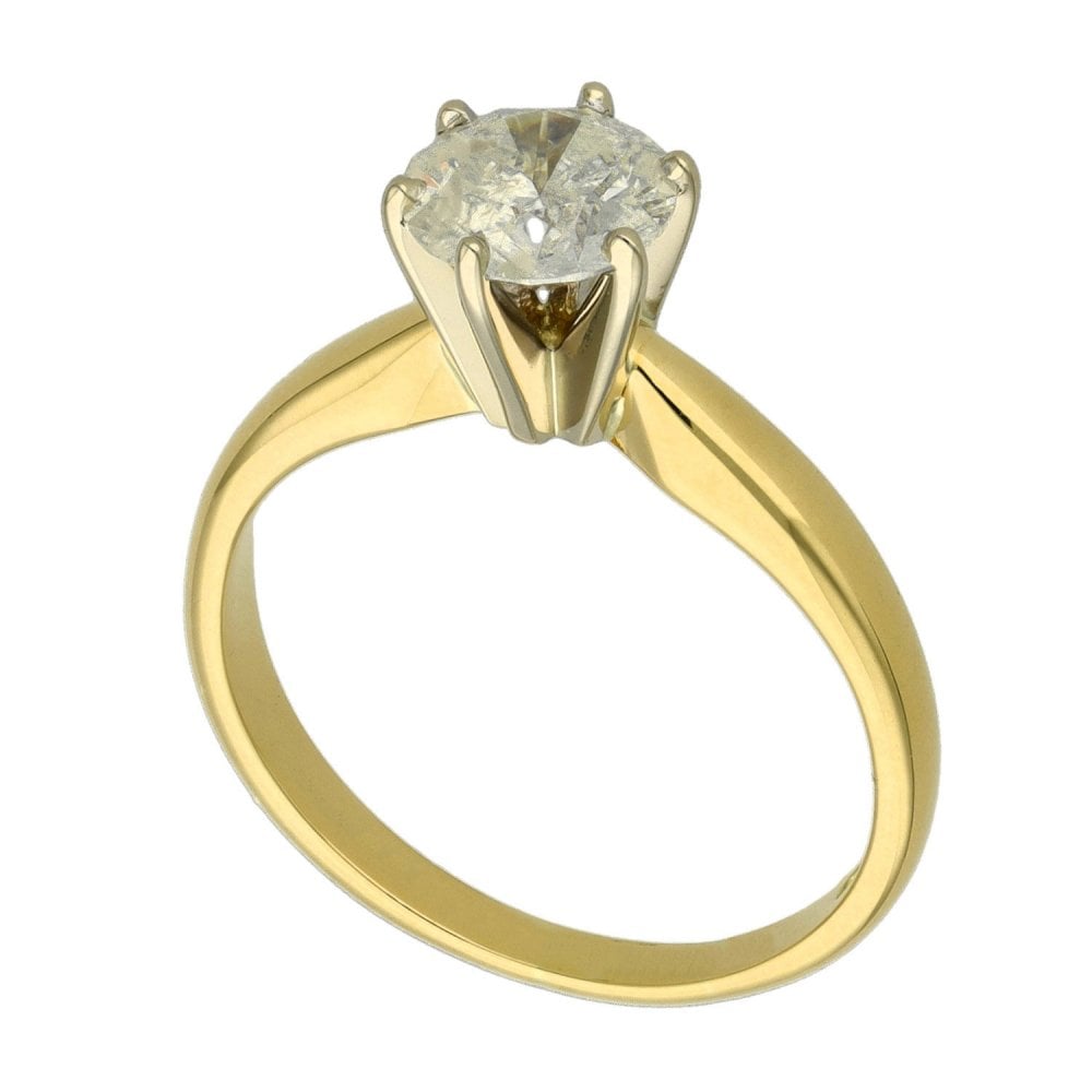 Ladies 18ct Yellow Gold Diamond Solitaire Engagement Ring