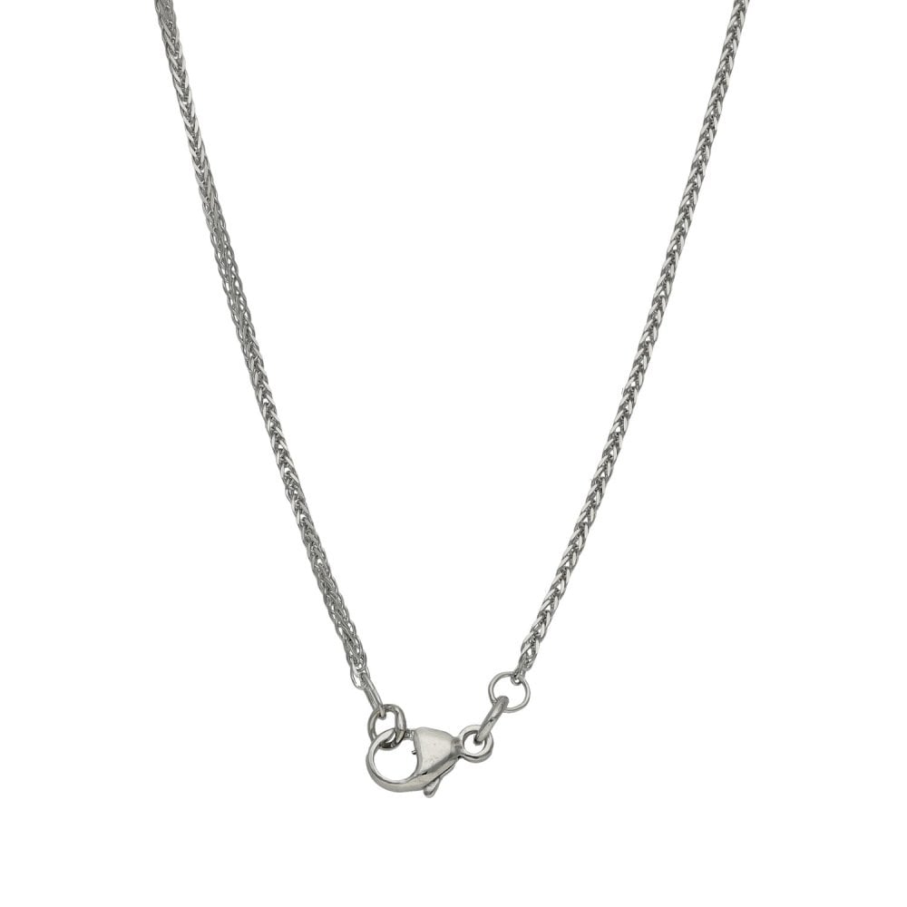 Ladies 18ct White Gold Diamond Cluster Pendant & 18" Chain