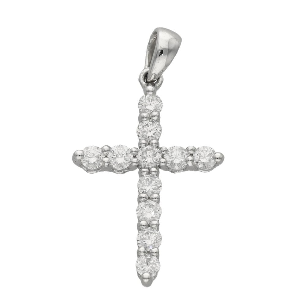 Ladies Platinum 0.33ct Diamond Cross Pendant