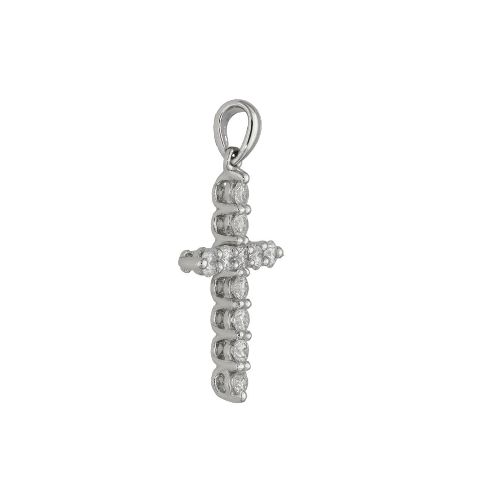 Ladies Platinum 0.33ct Diamond Cross Pendant