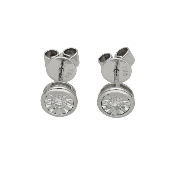 Ladies 18ct White Gold Diamond Stud Earrings - 0.11ct