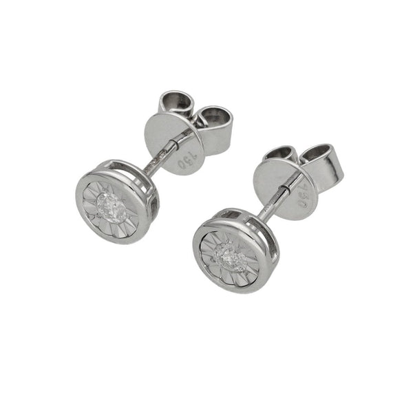 Ladies 18ct White Gold Diamond Stud Earrings - 0.11ct