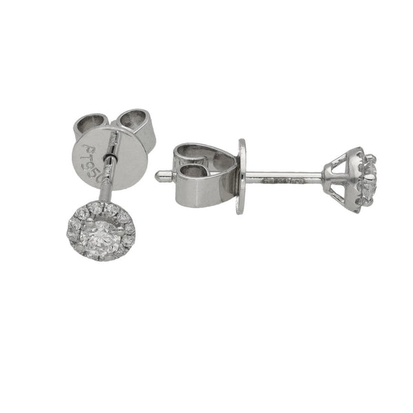 Ladies Platinum 0.25ct Diamond Cluster Stud Earrings