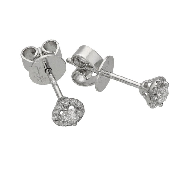 Ladies Platinum 0.25ct Diamond Cluster Stud Earrings