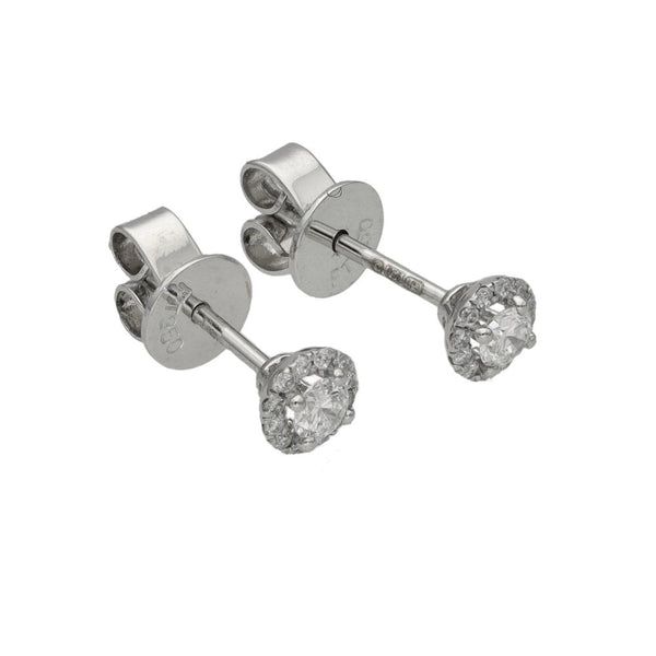 Ladies Platinum 0.25ct Diamond Cluster Stud Earrings