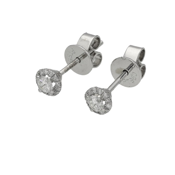 Ladies Platinum 0.25ct Diamond Cluster Stud Earrings