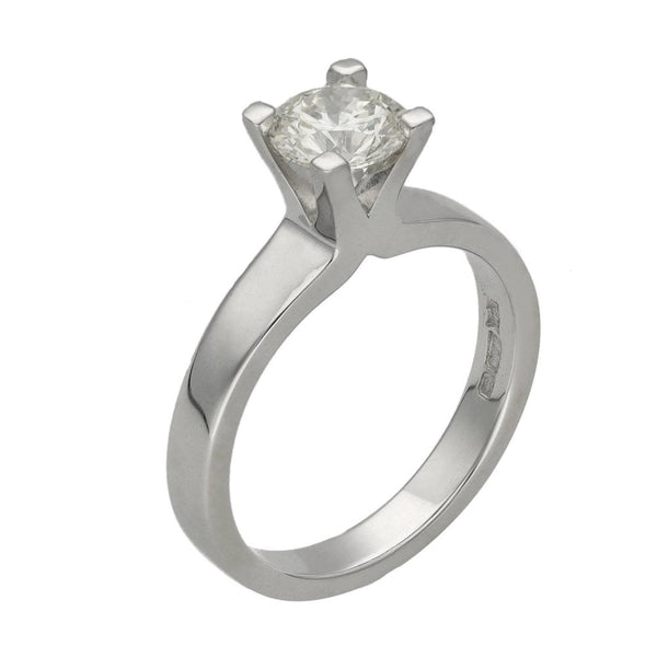 Ladies 18ct White Gold Diamond Solitaire Engagement Ring