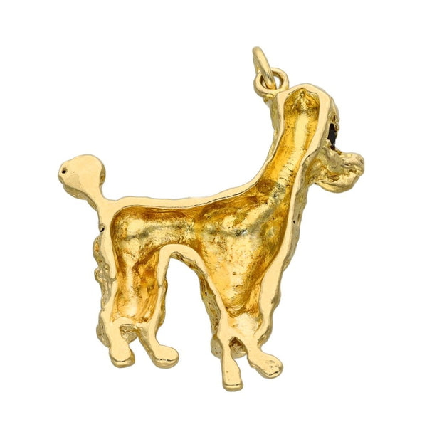 9ct Yellow Gold Poodle Pendant - 5.0g