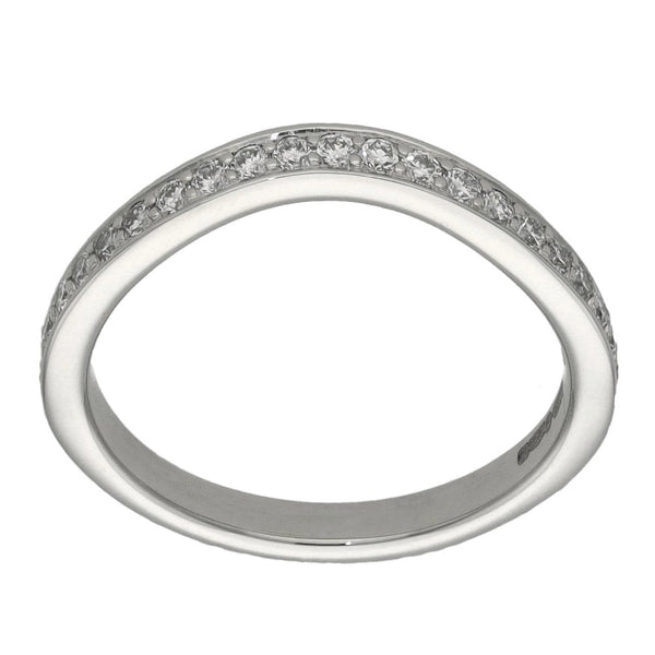 Ladies Platinum Diamond Set Enhancer Half Eternity Ring - Size L