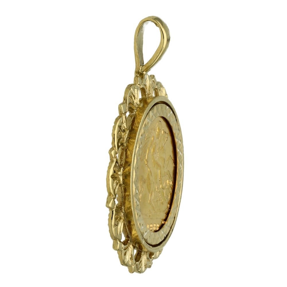 1982 Yellow Gold Half Sovereign Coin Pendant - 7.7g